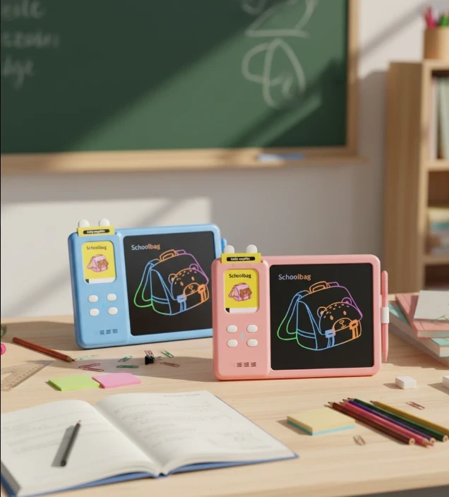 Kids Cognitive Flash Card Reader Machine + Drawing Board